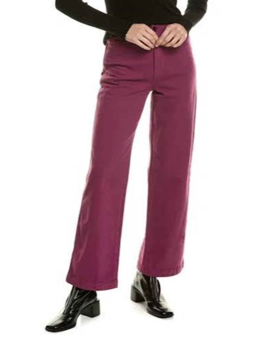 Madewell Emmett Wide-Leg Pants Women's 28 Purple High Rise Cotton